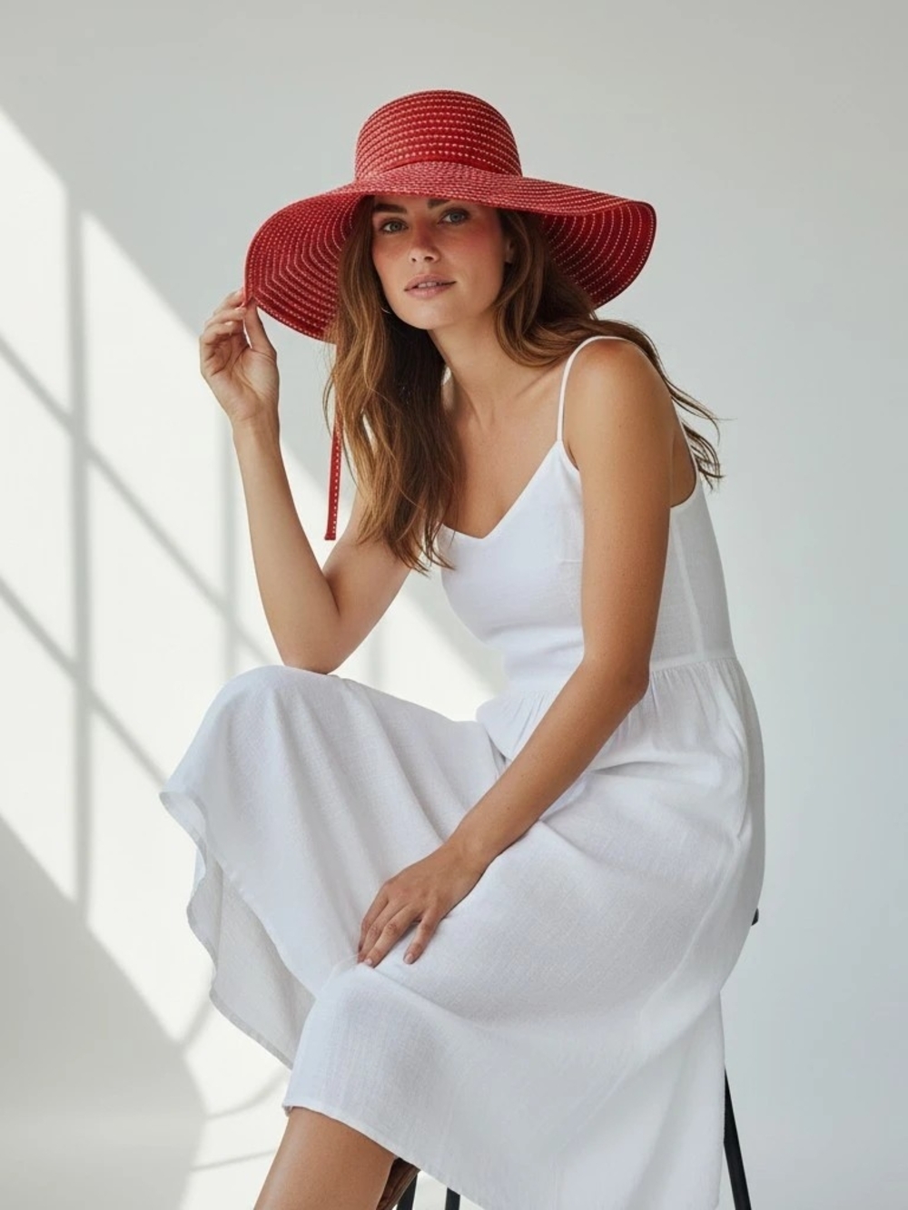 Sun N Sand Red Fabric Sun Hat